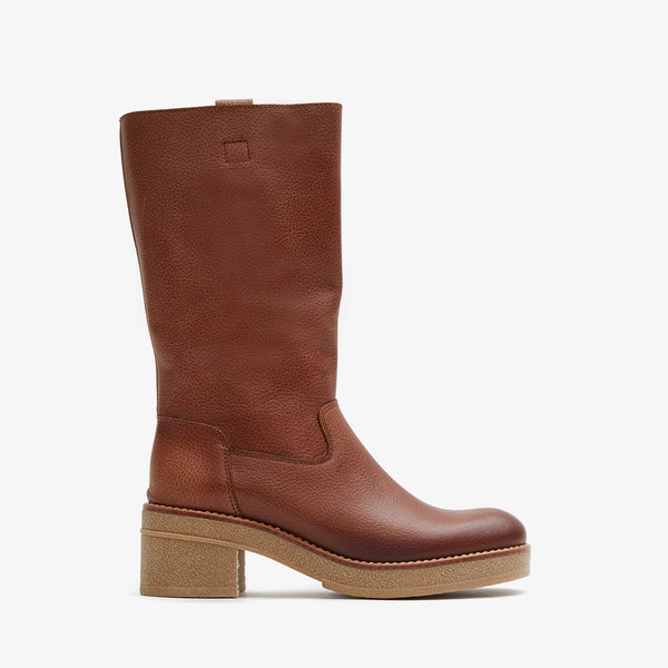 BOTAS CAÑA MEDIA PARA MUJER EN PIEL SNOW CUERO