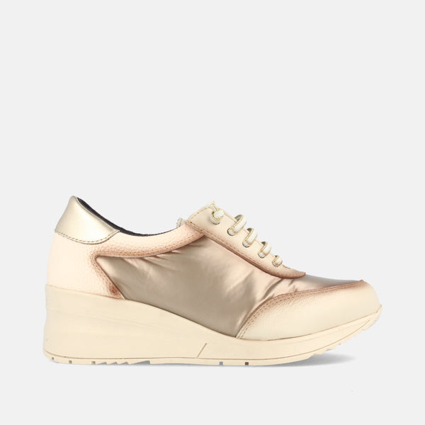 Sneaker de piel para mujer con plantilla acolchada y extraible CALA BEIGE