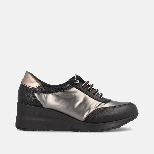 Sneaker de piel para mujer con plantilla acolchada y extraible CALA NEGRO